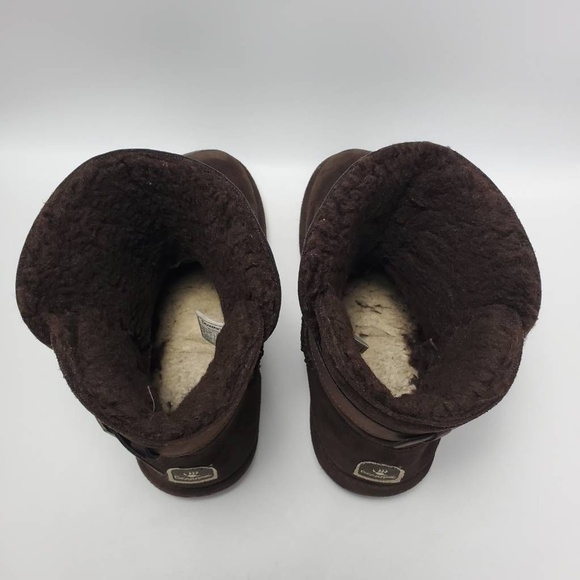 Bearpaw Shantelle Women's Winter Boots Brown Suede Wool Lined Bootie Size 9 M - Picture 7 of 12